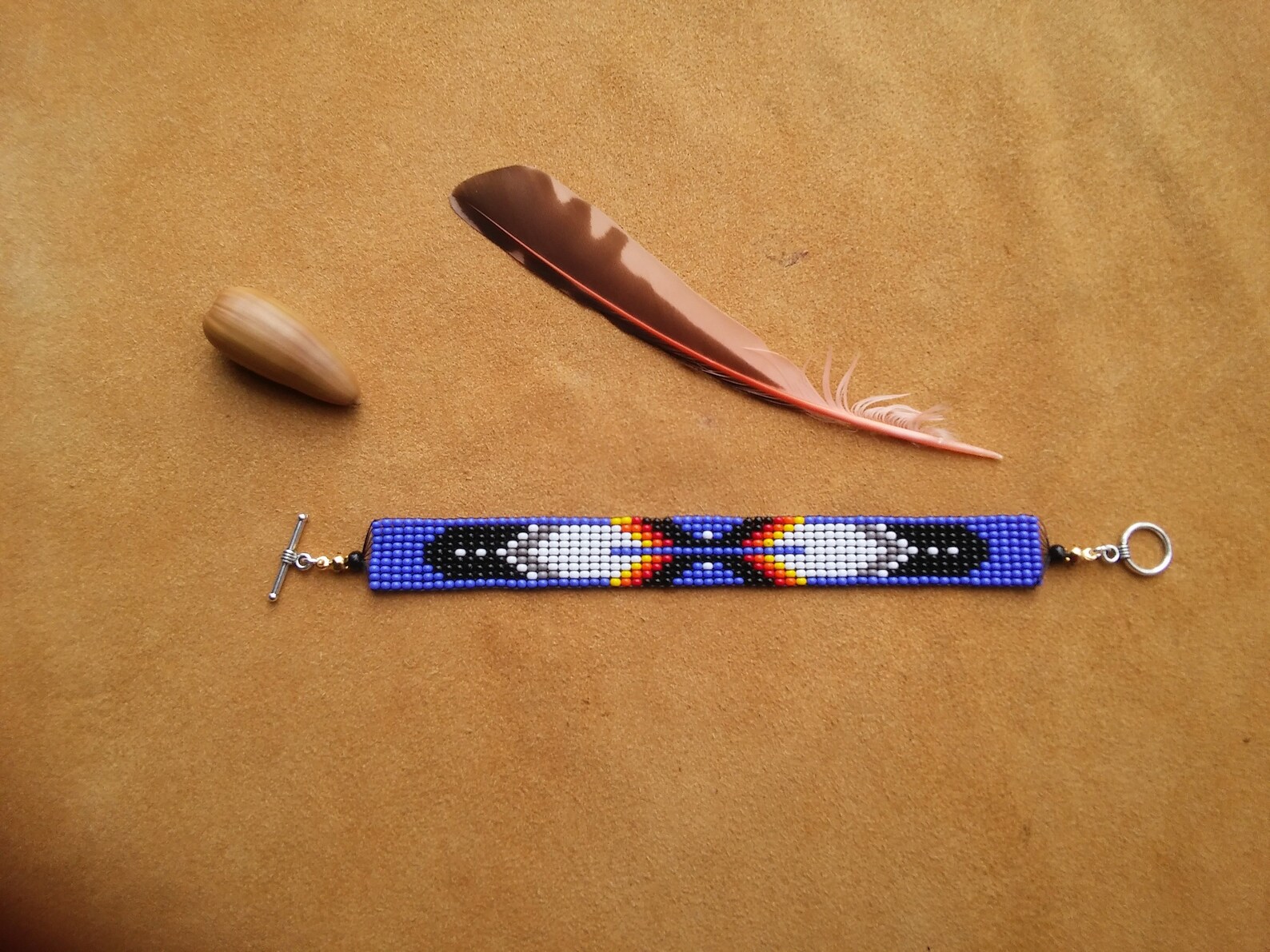 Two Feathers. Yurok Hupa Wiyot Karuk Tolowa Loomed Beaded Etsy