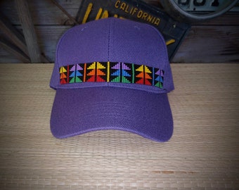 Native Beaded Baseball Cap. Beaded hat. Two Spirit. Gay Pride. Rainbow.
