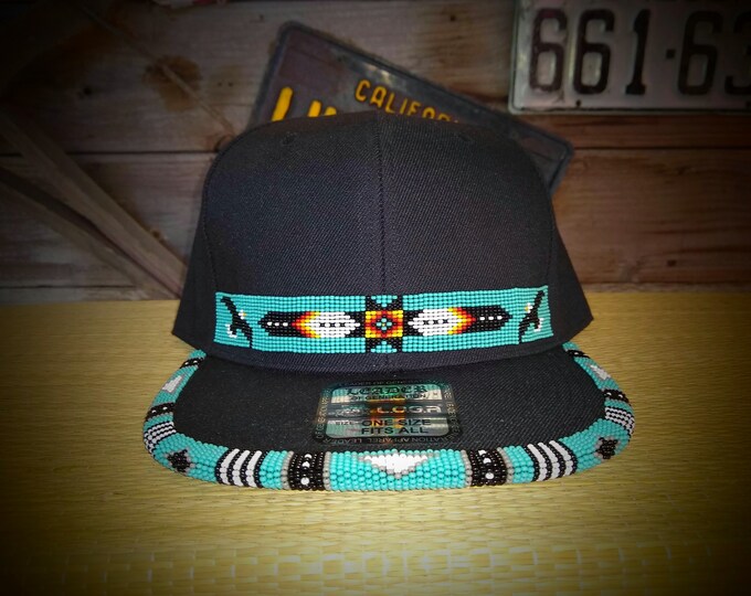 Native Beaded Baseball Cap. Flat Bill. EAGLES FLIGHT. Etsy