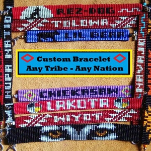 Loom Beaded Bracelet. Apache. Cherokee. Arapaho. Cree, Haida. Maidu. Blackfoot. Metis. Chippewa. Navajo. Hopi. Crow. Any Tribe. Any Nation.