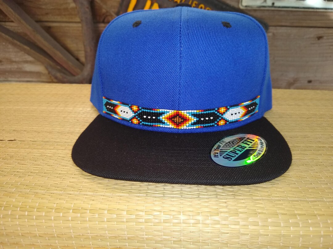 Native Beaded Baseball Cap. Flat Bill. Eye of God.south Etsy