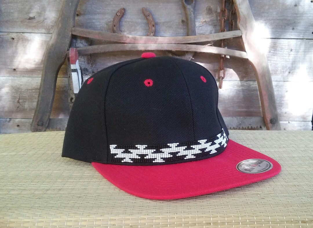 Native Beaded Baseball Cap. Hat Flat Bill. Friendship Design. - Etsy