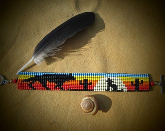 Coyotes Cry- Loomed Beaded Bracelet