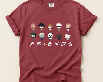 Japanese Anime Friends Crew Chibi Friends Anime Shirt Gift, Anime Cosplay Shirt, Manga Otaku Gift | Comfort Colors® T-Shirt