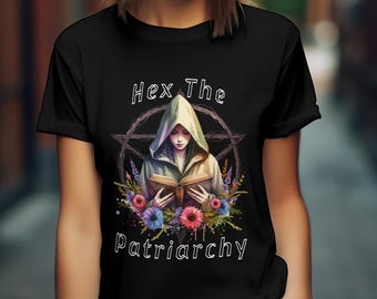 Hex the Patriarchy T-shirt | Witchy Design, Feminist Tee, Aesthetic Witch, Gift for Witches, Empowerment | Unisex Jersey Short Sleeve Tee
