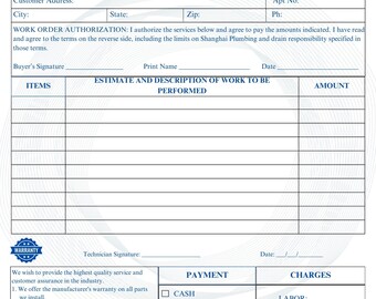 Plumbing Invoice Template