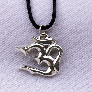 Stylized Om in sterling silver