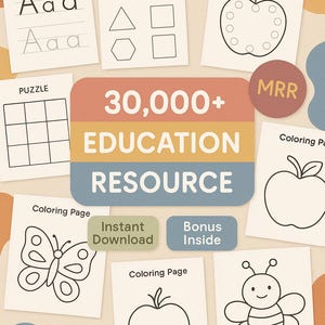 Educational Printable Pack for Kids | PLR + MRR License | 30,000+ Pages to Sell