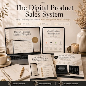 Digital Product Sales System | Launch Blueprint, Etsy Gumroad Guide, Email Funnel Templates | Seller PDF Bundle