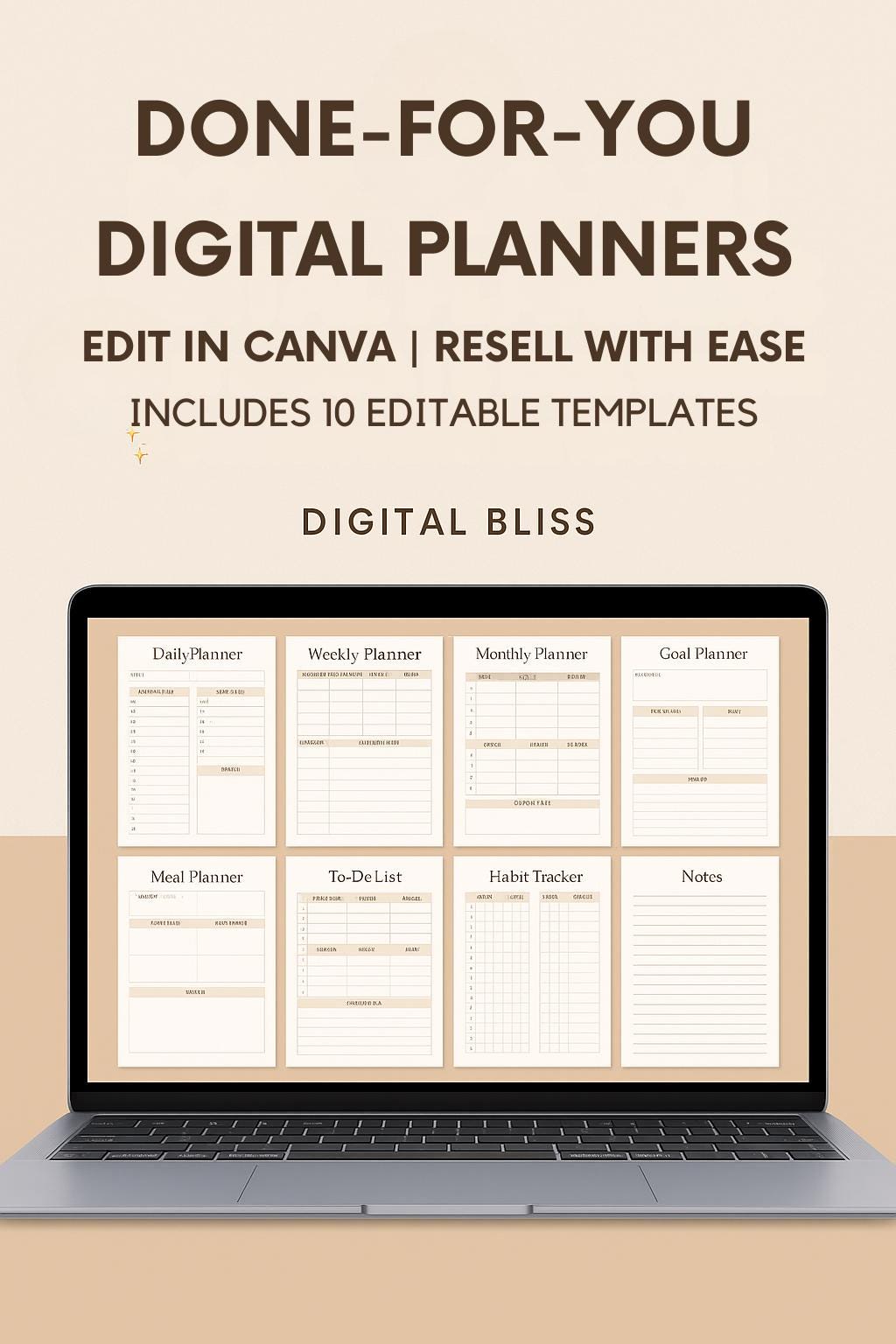 Editable Canva Planner Templates Bundle: PLR Business Kit With MRR ...