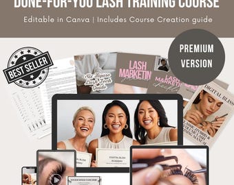 Done-For-You Lash Academy 2.0 | Online Course, Marketing Planner, Six-Figure Guide