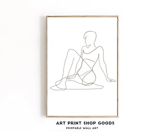 Minimalist Line Art – Feminine Body Digital Print (JPG/PNG)