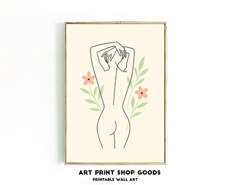 Minimalist Feminine Line Art – Modern Body Digital Print (JPG 300 DPI)