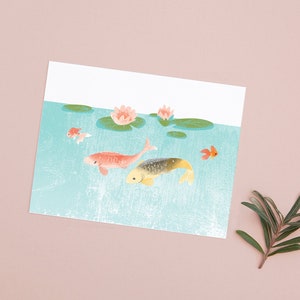 Koi Pond Postcard image 1