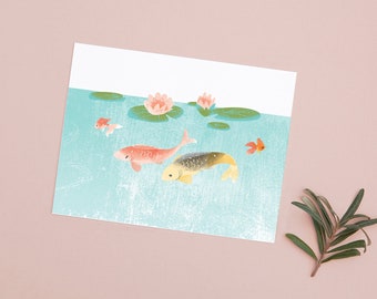 Koi Pond Postcard