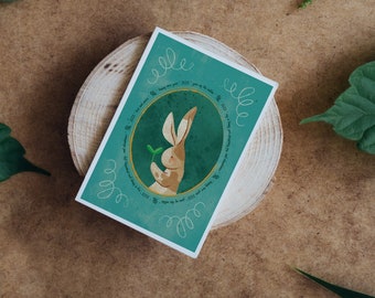 Bunny Portrait New Years Postcard