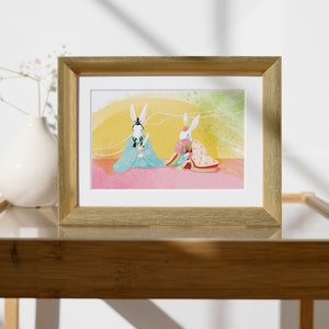 Królicza Panna Młoda Hina Matsuri/Dzień Dziewcząt wydruk 4x6