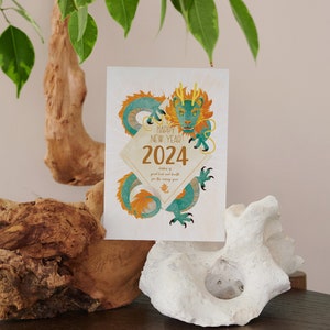 Dragon du Nouvel An 2024 Carte postale