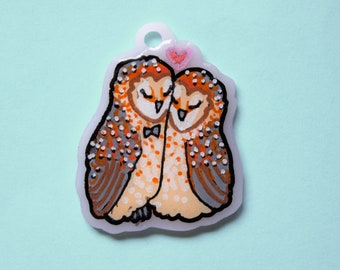 Cuddling Barn Owls Think + Shrink Charm