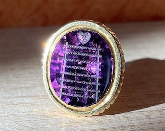 Antique Victorian 14k Gold Amethyst "Ladder of Virtues" Fob – Symbolic, Sentimental, Rare