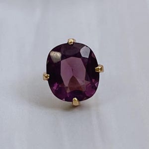 Edwardian 14k Yellow Gold and Simulated Amethyst Tie Tack