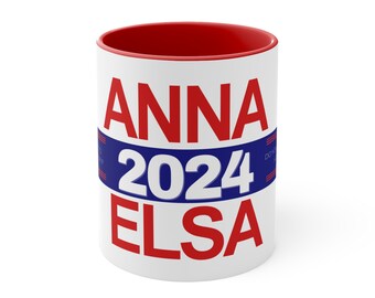 Frozen - Anna Elsa 2024 Presidential Campaign Accent Coffee Mug, 11oz