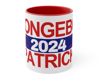 Spongebob Squarepants - Spongebob and Patrick -  2024 Presidential Campaign Accent Coffee Mug, 11oz