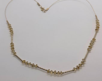 OOAK "Sunshine" Citrine Gold Necklace Handmade 19 1/4"