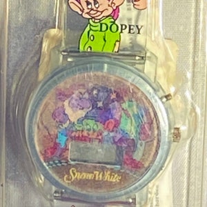 Vintage NEUE UNGEÖFFNETE Disney Schneewittchen und die sieben Zwerge Zwerg Armbanduhr