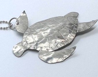 OOAK "Sea Turtle" Sterling Silver Handmade Necklace Beach Ocean Unique