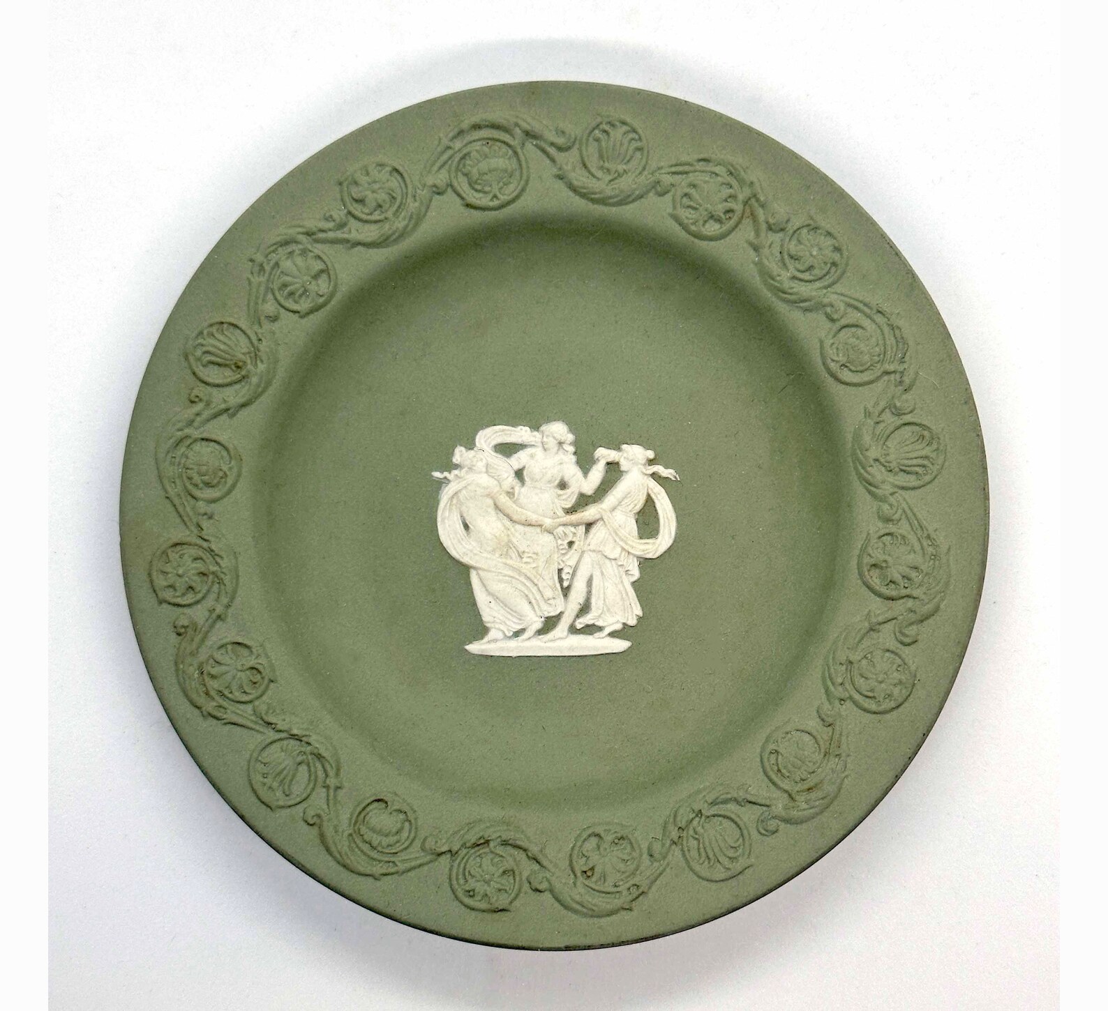 RARE Vintage Wedgwood Jasperware Green Classical Ladies Dancing Small ...