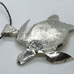 Sterling Silver Sea Turtle Pendant Necklace Handmade