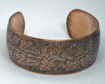 Grapevine Copper Synclastic Cuff Bracelet Handmade Unique