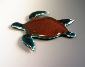 OOAK Unieke Zeeschildpad Magneet 2.5 "Lang Mooi