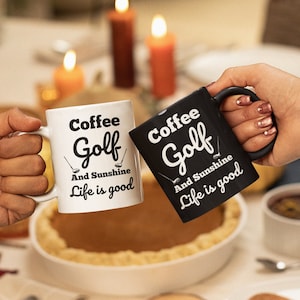 Golf Kaffee Lustige Tasse Golf-Liebhaber-Geschenk Golf Themed Keramik-Kaffeetasse Perfektes Geschenk für Golfer und Kaffee-Liebhaber Golf und Kaffee-Design-Tasse