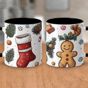 Gingerbread Man Mug, Cute Christmas Mug, Festive Holiday Mug, Coffee Cup with Gingerbread Design, Perfect Christmas Gift