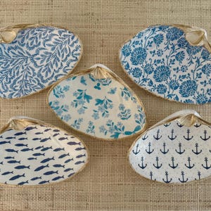 Oversized Seashell Trinket Dish: Blue Coastal Decor, Ring Holder