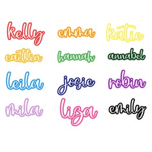 Gepersonaliseerde schaduwstickers: schriftnaamstickers voor vrienden, notebooks, telefoonhoesjes, kindles, laptops, feestartikelen.