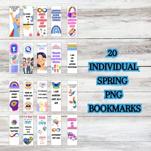 20 Autism Awareness Bookmarks Printable Educational Inclusion Gifts for Teachers and Kids Bookmarks, Bookish, Book Lovers Bookish Things
