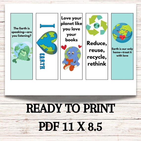 Earth Day Bookmarks, Kids Earthday Gifts for Earthday, Environment