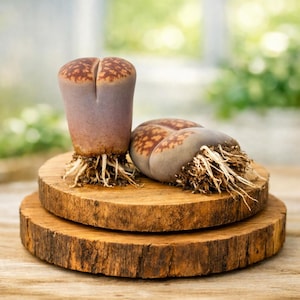Assorted Lithops Living Stones Succulent Plant (2-inch Pot) – Rare Desert Treasure