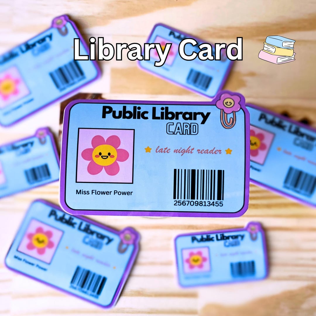 Public Library Card Waterproof Sticker | Late Night Reader | Kindle ...