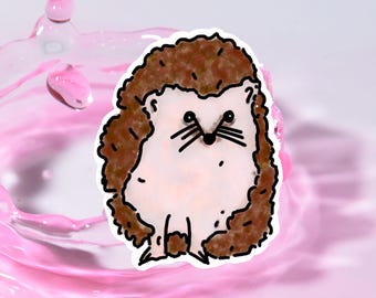 Sticker egel | Waterdichte vinylsticker | Duurzame dierensticker | Sticker bos egel | Dagboeksticker | Laptopsticker
