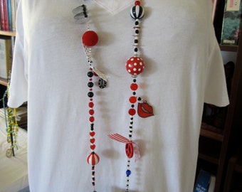 Whimsical Collection:  Naughty or Nice Necklace.  OOAK.  From my collection of beads