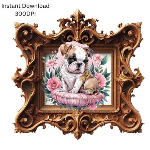 Chiot, bouledogue, bouledogue anglais, fleurs, chien maman, PNG