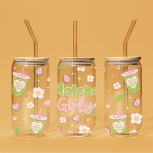 Matcha Girly, Matcha Lovers. Pink Aesthetic, UV Cup Wraps
