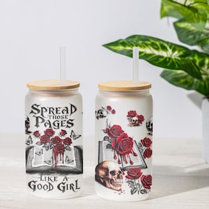 20oz frosted glass, Smut Girlie, Spicy reading, Smut Reader, Book Lover