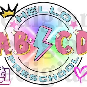 Adorable ABCD Preschool PNG Digital Graphic