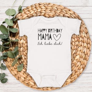 Geburtstag Mama Baby Body, Geschenk personalisiert, Geschenk Geburtstag Mama, Ich liebe Mama Body, Schwangerschaftsverkündung, Name Baby