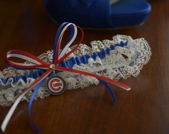 Chicago Cubs Lace Wedding Garter